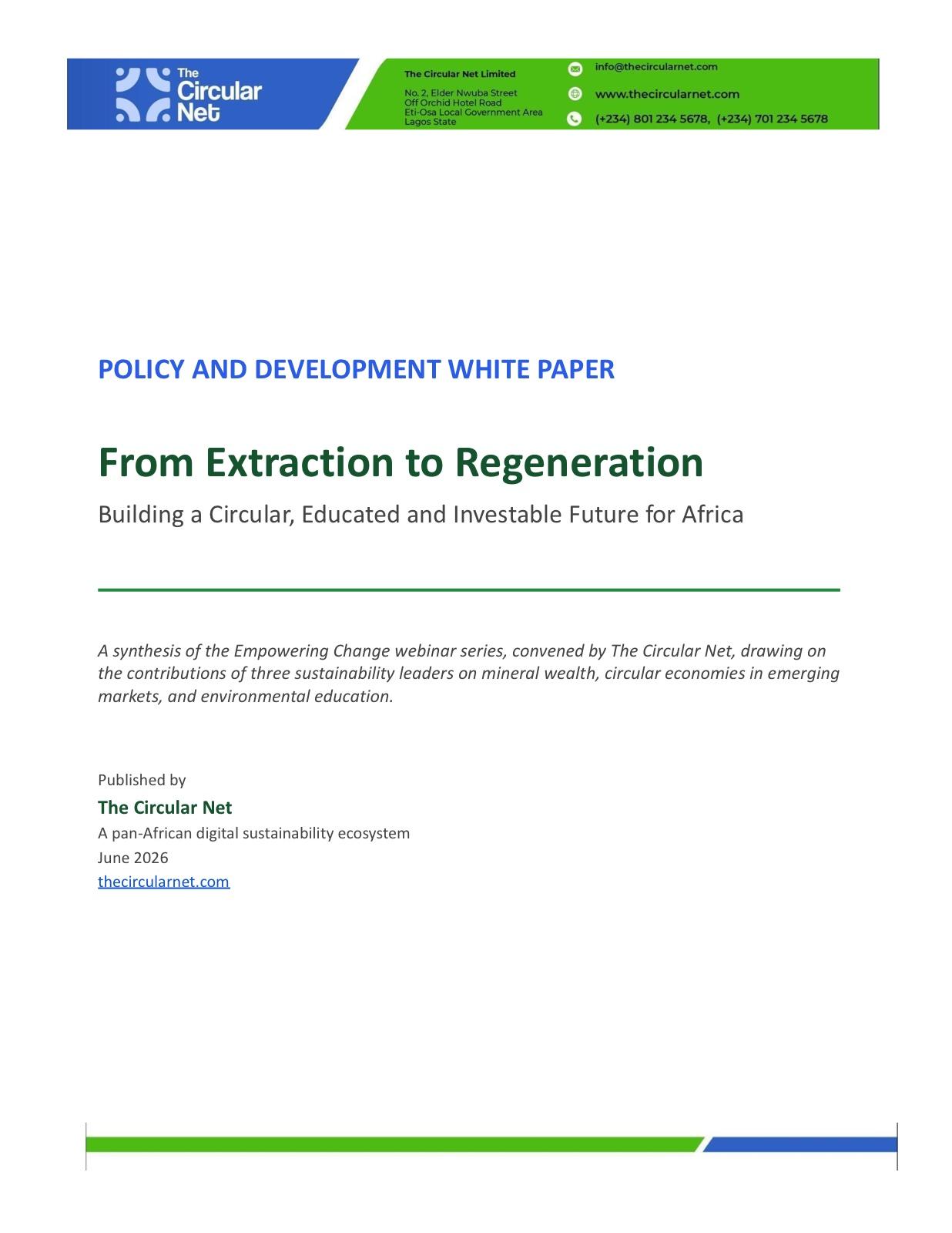 From Extraction to Regeneration: A Circular Future for Africa