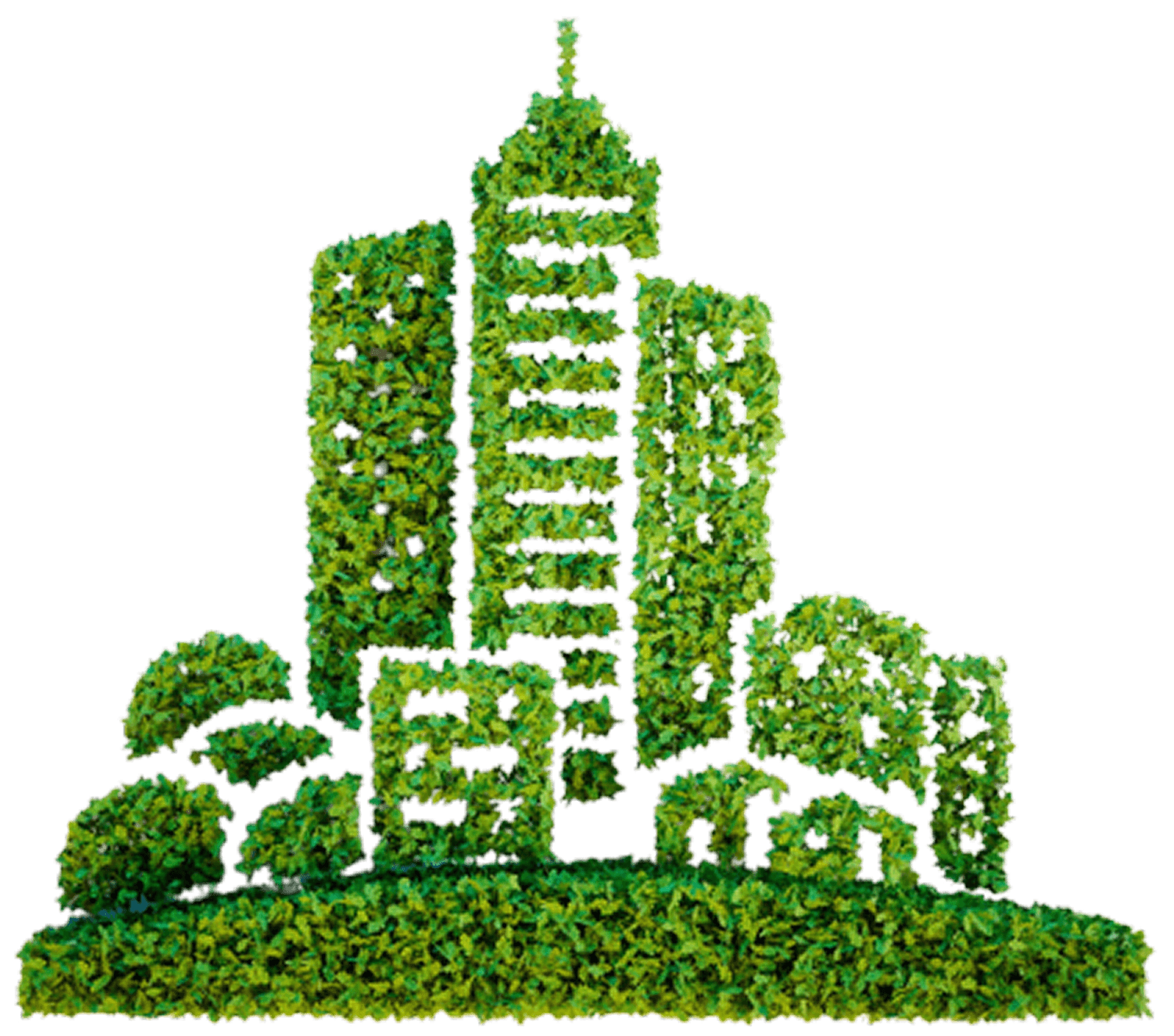 Illustration of green buildings representing sustainability projects